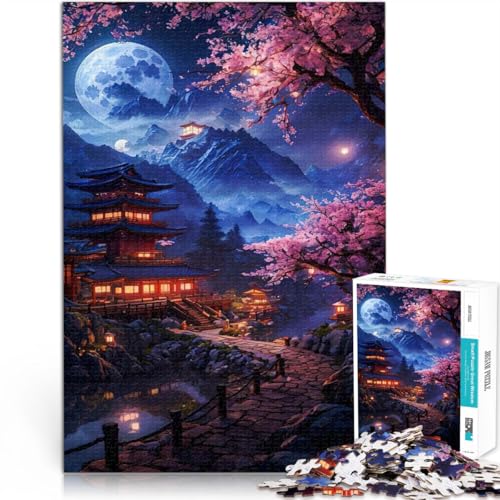 Imagen de Paisaje de Sakura en Japón Puzzle de 1000 Piezas para Adultos Juguetes adictivos Que desafían la Inteligencia Cerebral Decoración 75x50cm