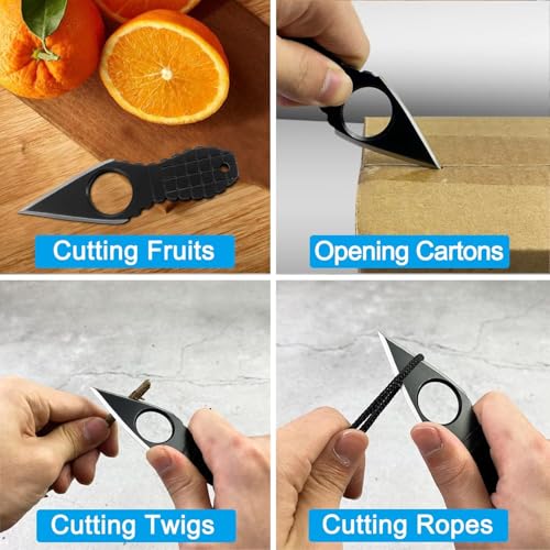 Image of Mini EDC Pocket Neck Knife with Chain and Sheath w /Pocket Clip, Ultra Small Fixed Blade Knives Tactical Necklace Knife for Men, Utility Box Cutter Outdoor Camping Backpacking Knives