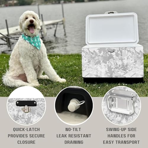 Image of FSE Hard-Sided 54 Qt. / 80 Can Metal Cooler | Durable outdoor beverage cooler with latch closure, bottle opener and side handles. Ideal for picnic or tailgate use