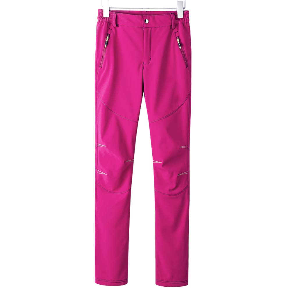 JOMLUN Women's Outdoor Snow Ski Insulated Pants Waterproof Windproof Fleece Cargo Hiking Fishing Safari Travel Purple M