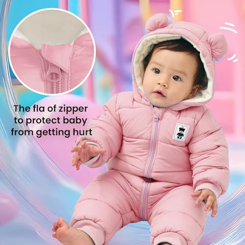 Baby Snowsuit Winter Hooded Romper Baby Coat Jumpsuit Zipper Infant Clothes Outfits Boys Girls3
