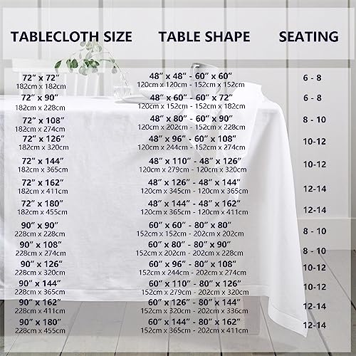 Minghing Linen Tablecloths, 90 X 108 Inch 100% Pure Table Cloth White Linen Handmade Hemstitched Tablecloth For Spring Easter Summer Wedding Indoor Outdoor Machine Washable #TOP7