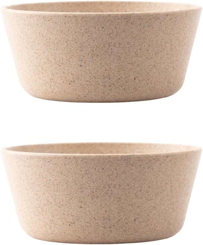 Irida Naturals Planet Friendly Small Curry Bowl Set - Lightweight & Unbreakable Microwave Safe Bowl Set, Rice Husk & Bamboo Fiber Bowls for Snacks Kids & Adults, 175ml (Pack 2), Soft Beige