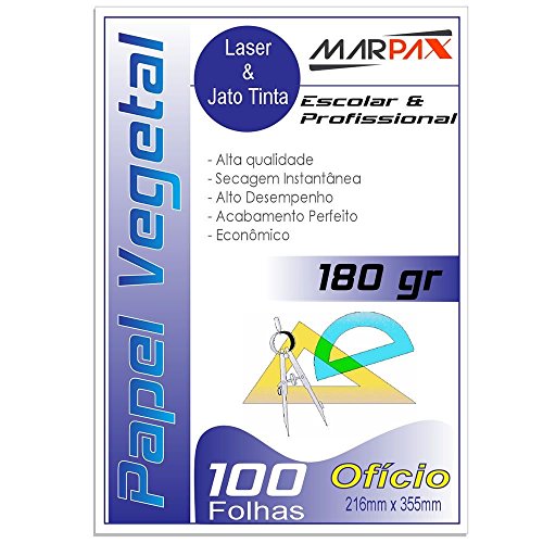 Papel Vegetal Ofício 216x355mm 180g/m² Translúcido 100fls