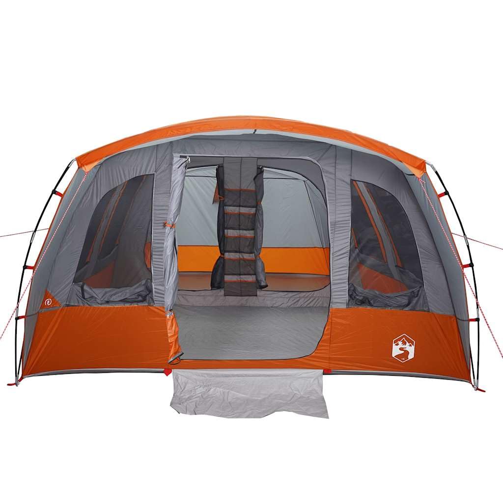 Tunel Family Tent dla 8 osób, szary, wodoodporny, 430 x 314 x 183 cm, przenośny schronisko kempingowe z powłoką PU, łatwa konfiguracja na świeżym powietrzu