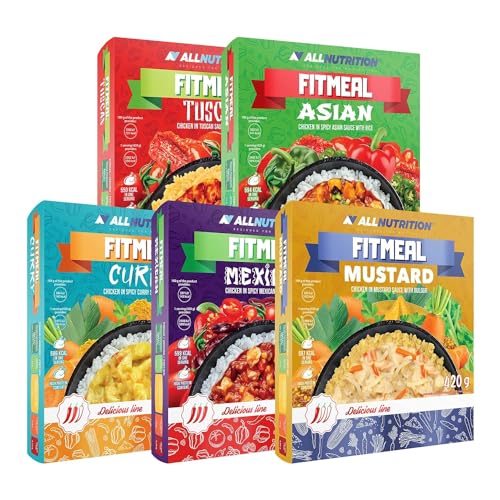 ALLNUTRITION FITMEAL Gesundes Fertiggericht - Schnelle Einfache Zubereitung Haltbar Ohne Konservierungsstoffe - Ohne Kühlung Leckere Füllung Fit Kalorienarm - 420 g Curry