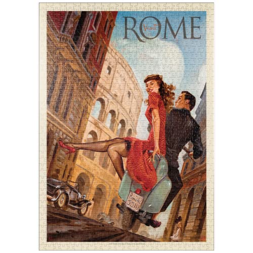 Italia: Roma con La Vespa, Póster Vintage - Premium 1000 Piezas Puzzles - Colección Especial MyPuzzle de Anderson Design Group Cover