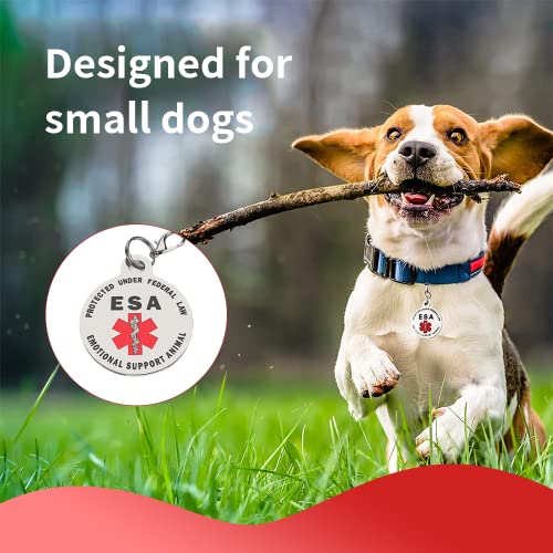 Emotional Support Dog Esa Dog Tag Id Industrial Puppy Emotional Support Dog Tag Red Medical Alert Symbol And Protected By Federal Law For Esa And Therapy Dogs, Navy Lettering And Red Enamel Trim #TOP4