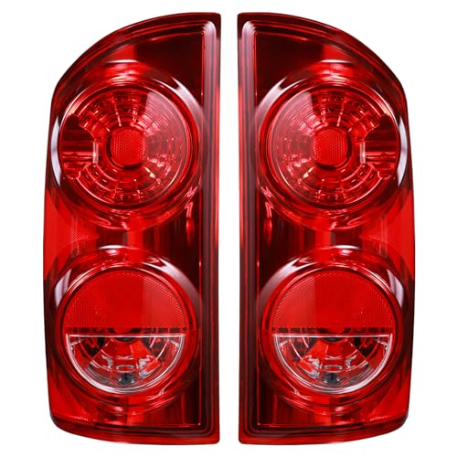 Boine Tail Light Compatible With 2007 2008 2009 Dodge Ram 1500 2500 3500 Driver and Passenger Side Red Lens Rear Light Brake Lamps Replaces 55277303AC 55277302AC
