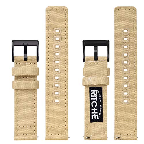 Image of Ritche Christmas Gift Canvas Vintage Quick Release Watch Band 18mm 20mm 22mm 24mm Replacement Watch Straps for Men Women, White Elephant Gifts, Stocking Stuffers for Men, Father's Day gifts