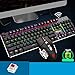 Produktbild bloatboy Gaming Tastatur und Maus Set, 104 Tasten LED Hintergrundbeleuchtung Spiele Mechanische kabellose Tastatur mit + 3600DPI-Mäusen (Rote Achse)