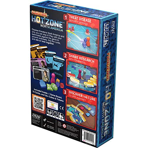Image of Pandemic Hot Zone: North America Board Game - Unite to Save The Continent! Cooperative Strategy Game for Kids and Adults, Ages 8+, 2-4 Players, 30 Minute Playtime, Made by Z-Man Games