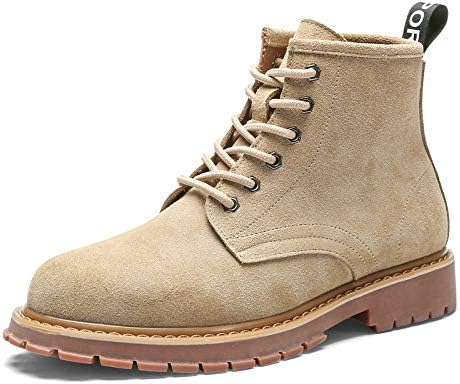 Amazon ジョイジョイ ミリタリーブーツ メンズ ミドルカット マーティンブーツ 編み上げ スエード カジュアル サバゲー 防滑 ワーク 短靴 ハイカット 防寒 オシャレ イングランド風 ハイキング 軽量 マウンテンブーツ ベージュ ブーツ