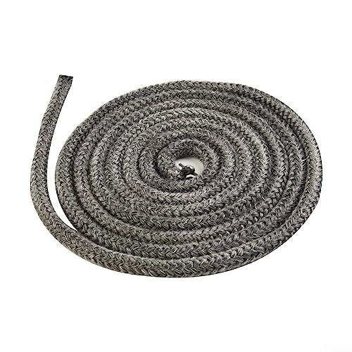TORBYU Schwarzes Feuerseil für Kaminofen, 6/ 8 mm, 2 m Länge, Holzofen, Holzofen, Türdichtung, Brenner, Türdichtungsset-3