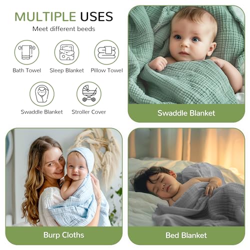 Image of Momsnug 3-Pack Muslin Hooded Baby Towels, White+ Pink+ Yellow, 35 inch X 35 inch | 100% Cotton, Ultra-Soft & Highly Absorbent ,Quick-Dry for Delicate Skin, For Babies, Toddler and Newborn