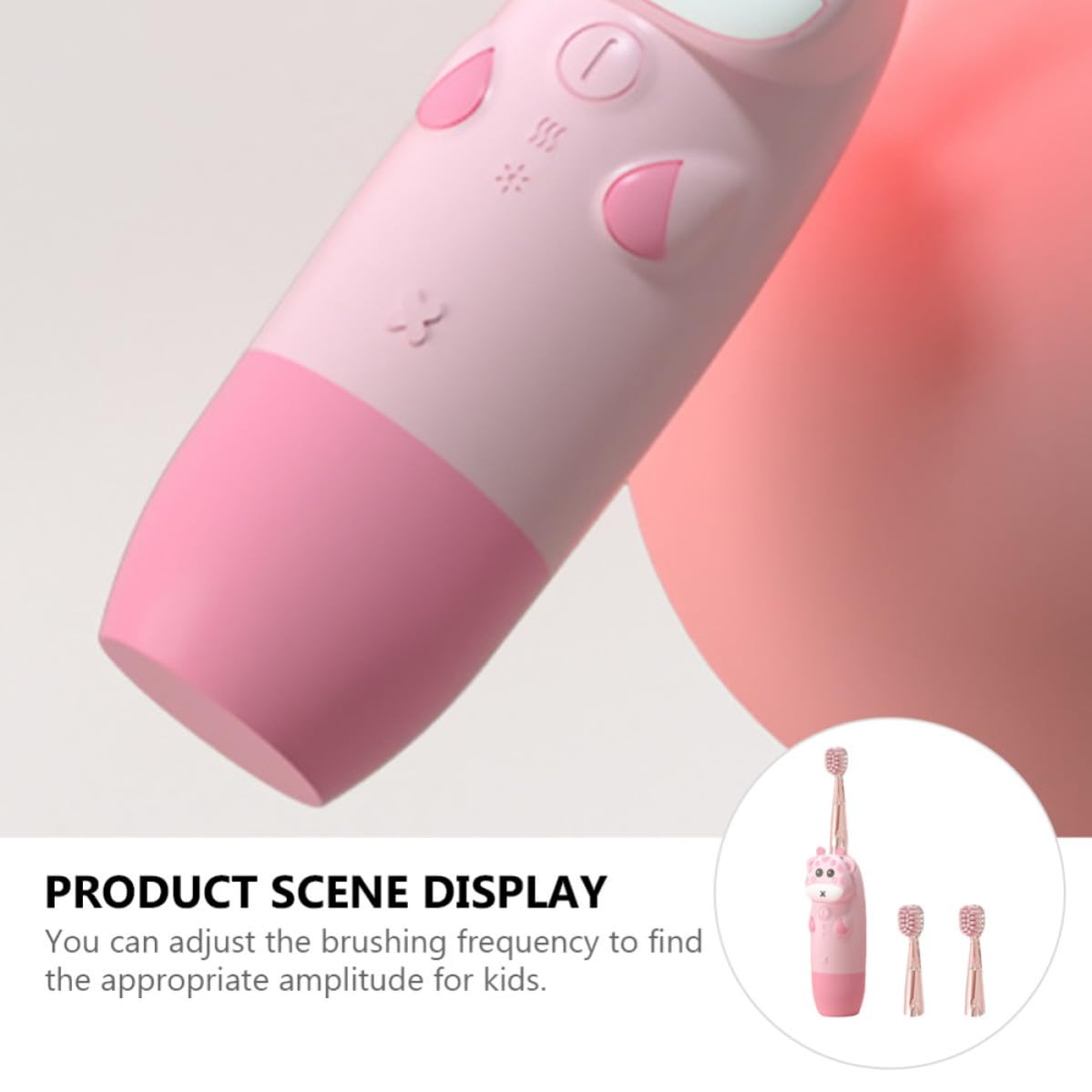 POPETPOP Cepillo de Dientes Eléctrico Sónico con Velocidad Ajustable y Diseño en Silicona y Pc, Juego de 1 Set Adecuado para Bebés