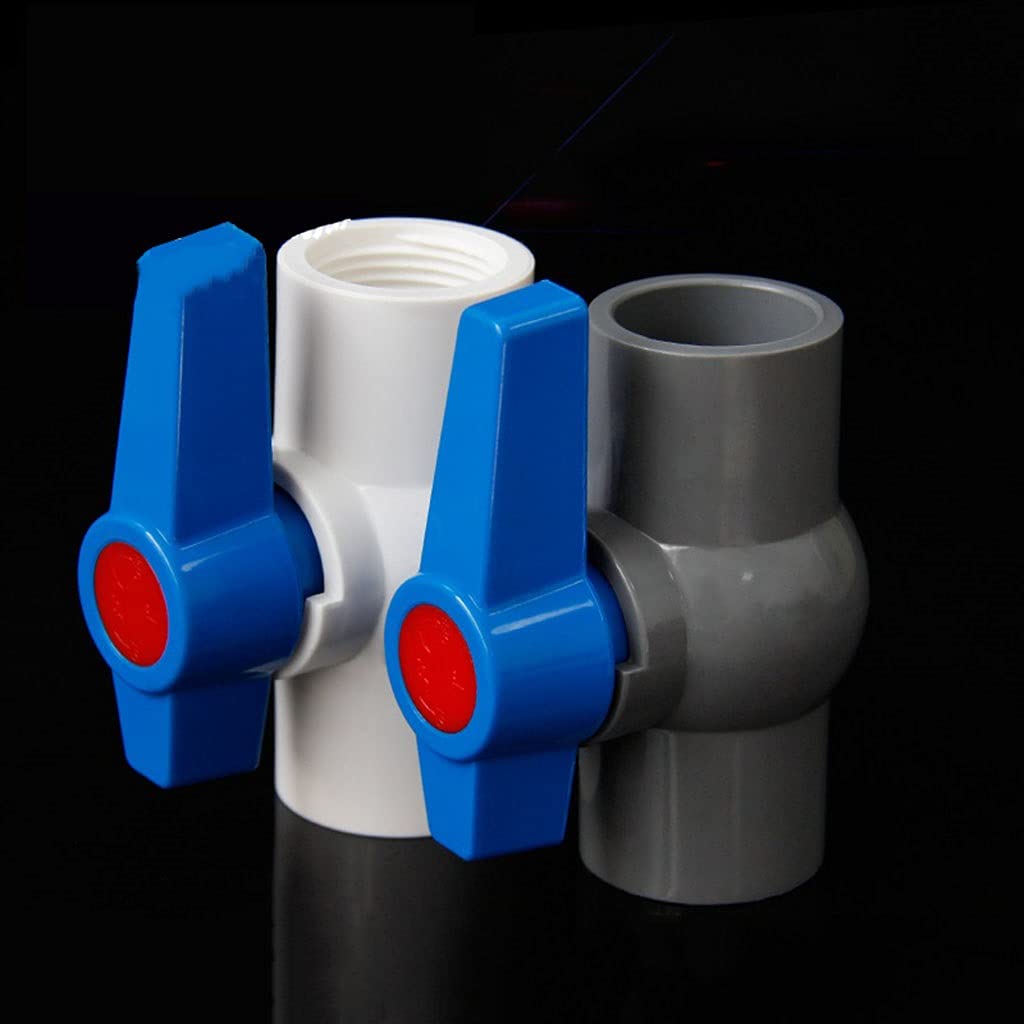 Plastikowy zawór kulowy, 2 szt. Zawór kulowy z PCV, gwintowany prosty zawór sterujący, gniazdowy zawór regulacyjny przełącznika wody(50mm Socketgray)