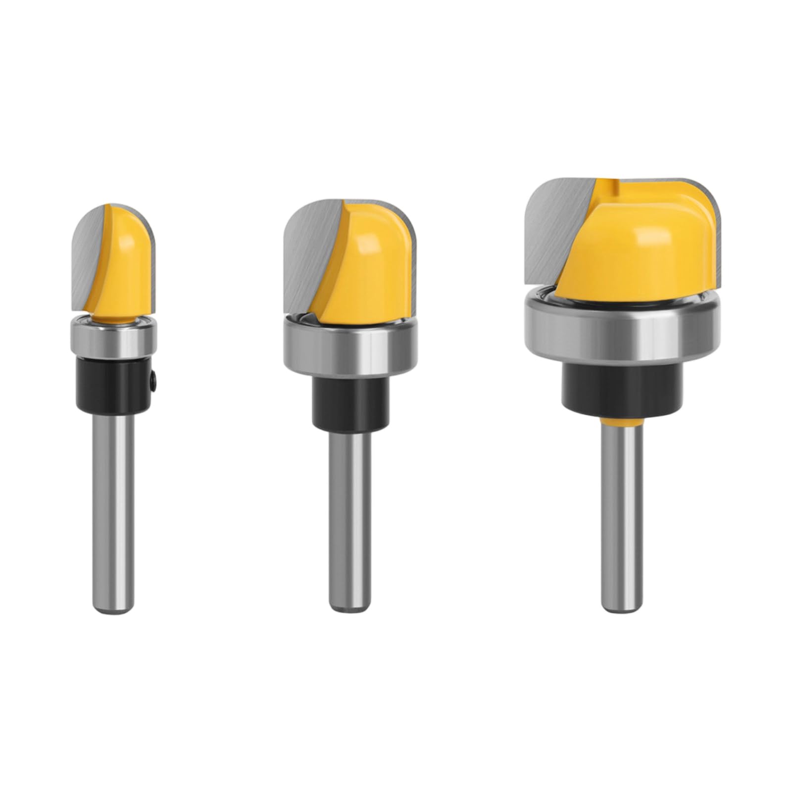 Accuracy Router Cutter Set with 3 Different Diameters Cutting Equipment for Bowl Cutting and Decorative Edging Round Nose Router Bits