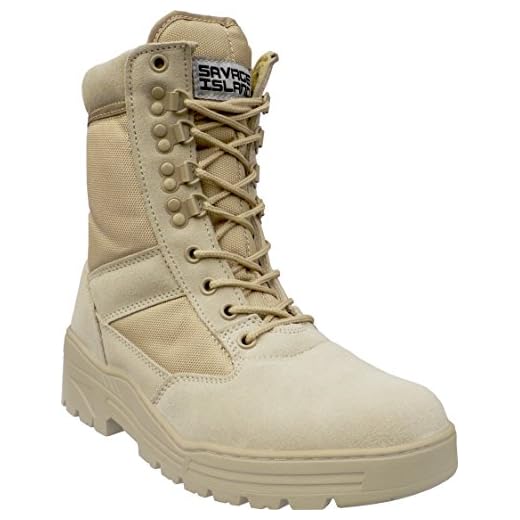 Savage Island Bottes Légères en Cuir Daim Brun - Beige Sable - Taille 46 EU