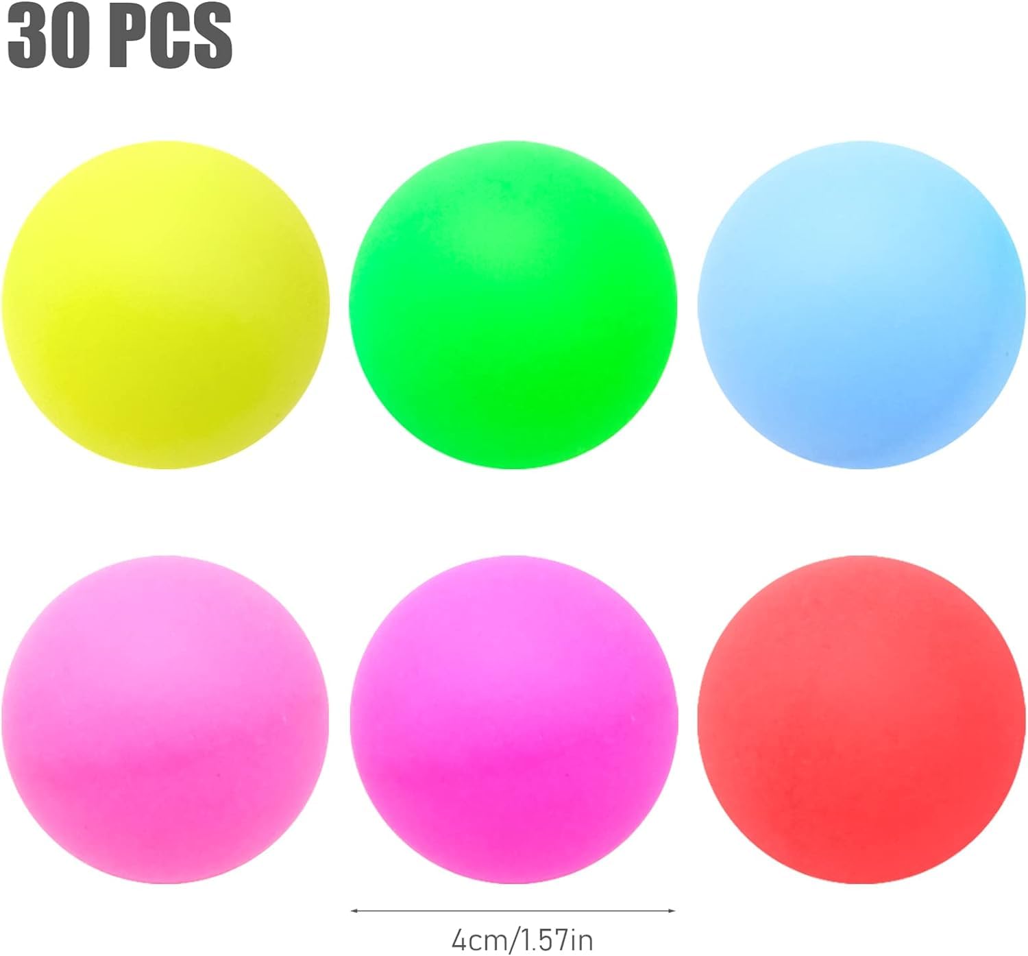 JJQHYC 30 Pièces Balles de Ping Pong Colorées 4 cm Balles de Tennis de Table, Balle pour Chat, Décoration et Jeux de Fête - 2