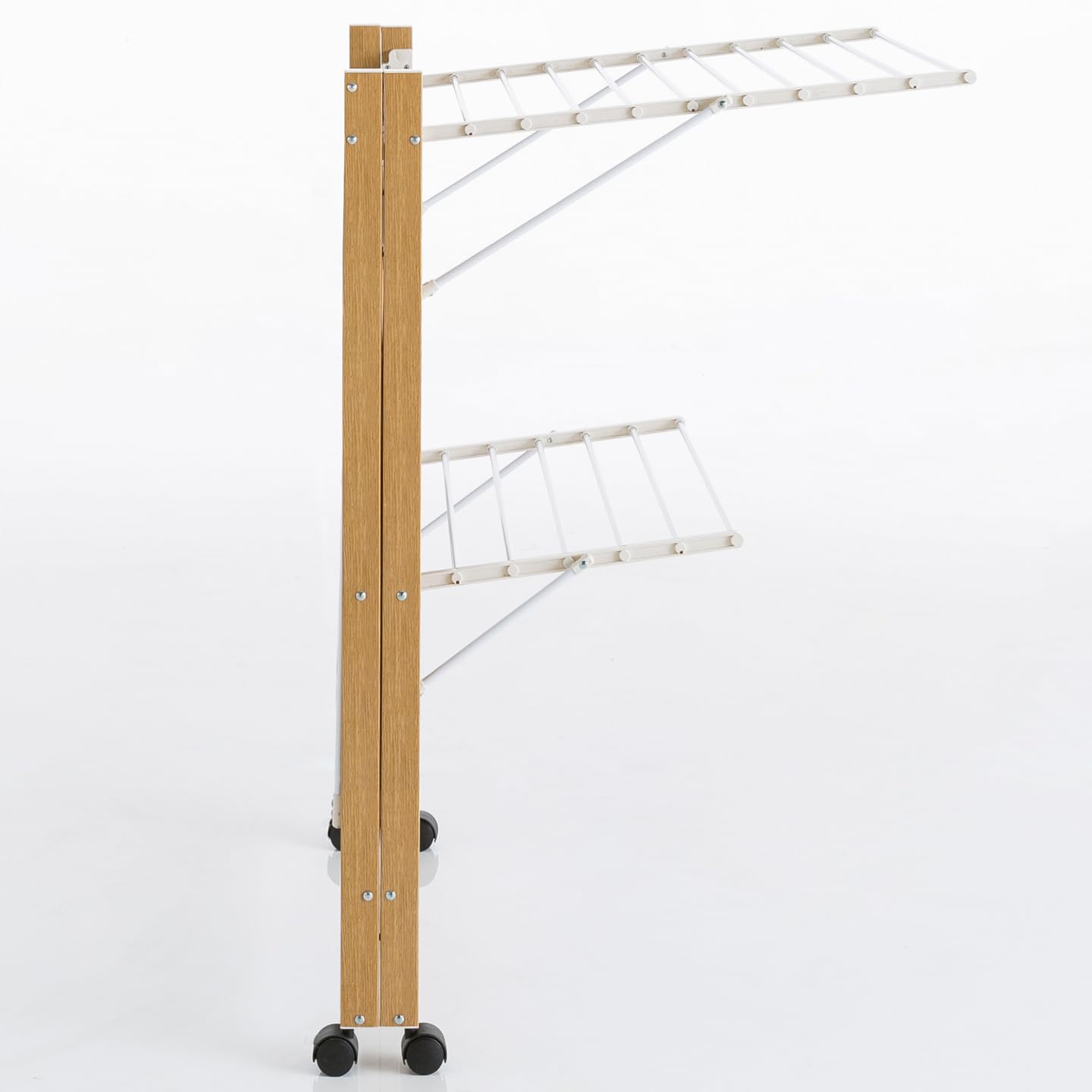 Probache - Séchoir à Linge Pliable Deluxe capacité 27M Blanc et Effet Bois