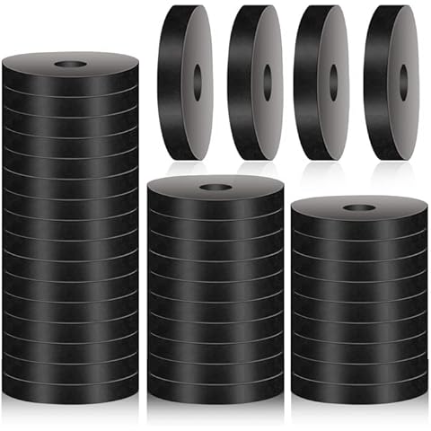 50 Pack Rubber Washers, Black Heavy Duty Abrasion Resistant Rubber,1 OD x 1/4 ID x 1/4 Thickness Grommets Rubber Flat Washer for Bolts Spacers, Screws, Faucet, Vibration Suppression Cover