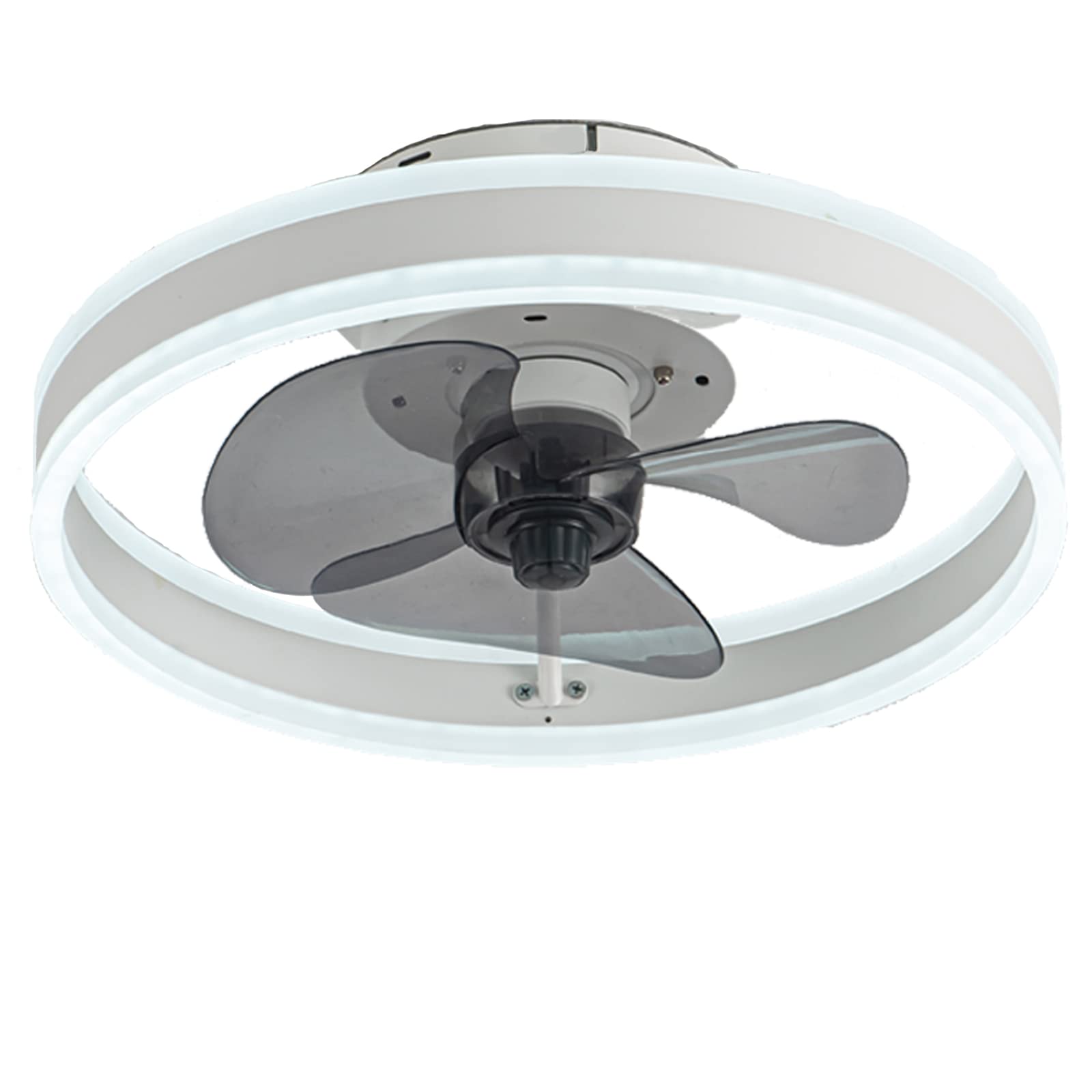 Photo 1 of AONNTOO Small Ceiling Fan with Light, Semi Flush Mount Low Profile LED Fan with Lights and Remote, Bladeless 15.7" Smart 3 Light Color 6 Speeds Reversible Enclosed Small Ceiling Fan, White
