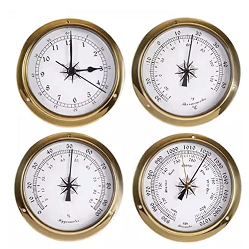 ASZHQUXIUAS Reloj de Barcos, Reloj de Mareas, Barómetro Combinado for Colgar en la Pared con Esfera meteorológica