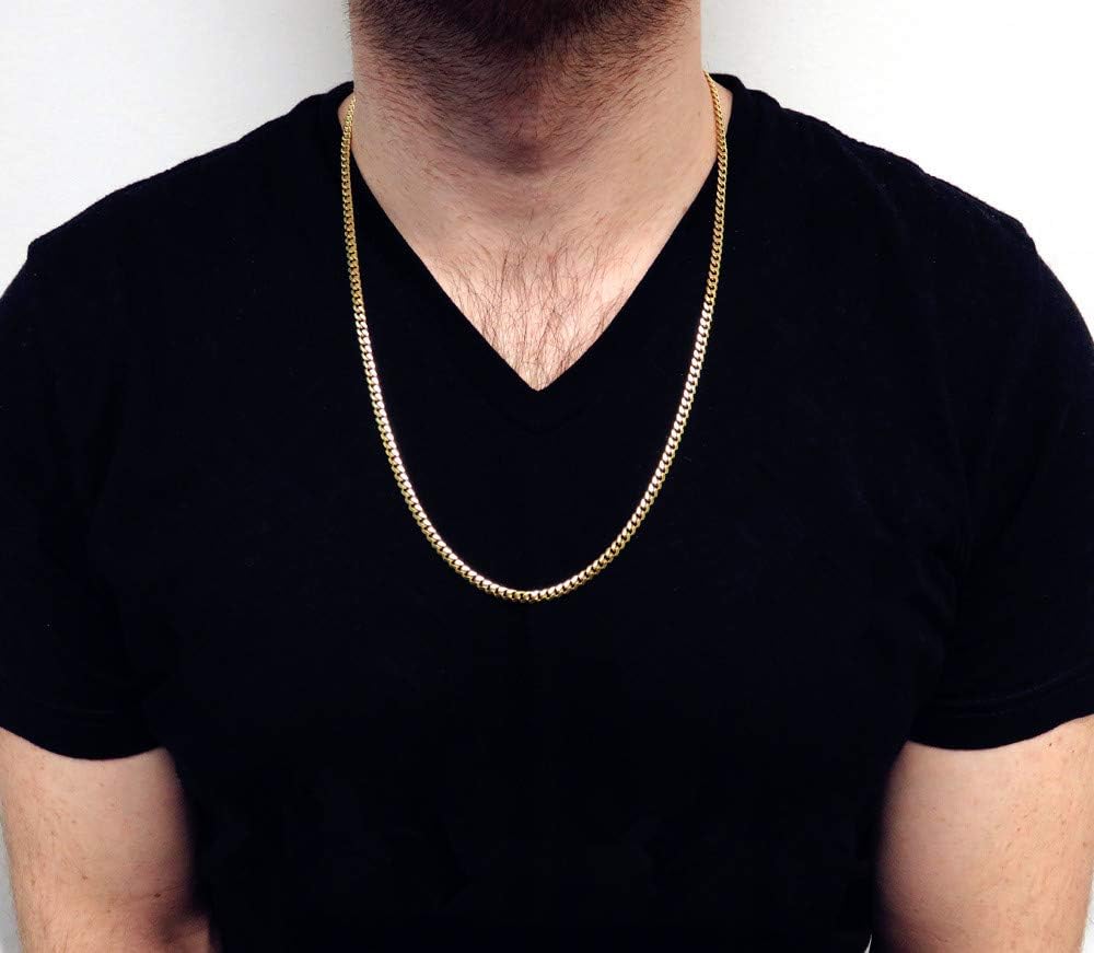 Mens Womens Cuban Link Chain 18K Gold Plated 3-6mm Stainless Steel Curb Necklace,Fashion Jewelry,Wear Alone or with Pendant,18-26 Inch - Image 5