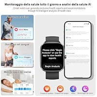 uaue AI Smartwatch Herren Damen, 1.91" Smart Watch mit Telefonfunktion, Smart Watch Fitnessuhr 113+ Sportmodi, IP68 Wasserdicht, Sportuhr mit Herzfrequenz Schlafmonitor Schrittzähler, für Android iOS – Ansicht 4