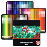 YAWAHOME Lot de 72 crayon de couleurs de qualité pour adultes, artistes professionnels et coloristes, fournitures artistiques pour enfants débutants, crayons de couleur pour étudiants