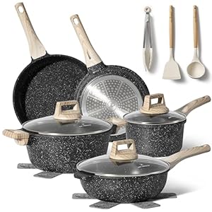 JUST PERFECTO Batteria Pentole e Padelle a Induzione, Set Padelle Antiaderenti Per tutti i piani cottura, Batteria di pentole antiaderente con Coperchi, set pentole induzione senza pfoa e ptfe