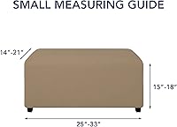 Vista 144 de PureFit Funda otomana rectangular de ajuste suave superelástica, para taburete de pies y muebles de almacenamiento plegables para sala de estar