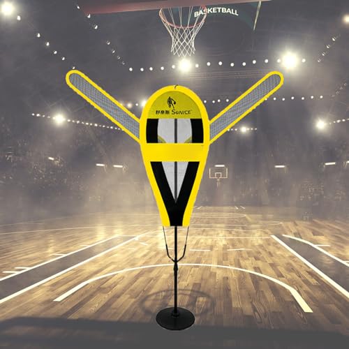 Kunovo Basketball Dummy Defender with Adjustable Arms, Practice Defensive Mannequin for Dribbling Shooting Passing, Portable Volleyball Soccer Trainer