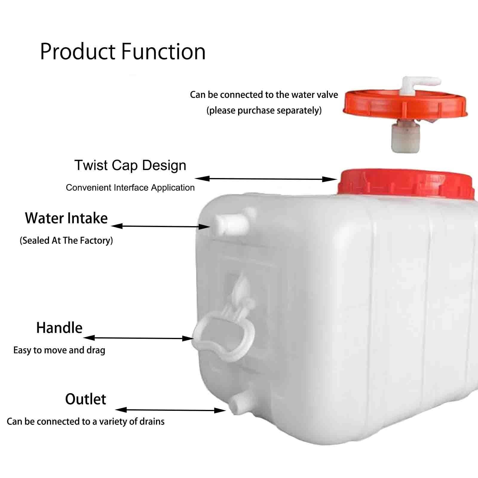 Multifunktionaler Outdoor-Wassertank, tragbarer Wassereimer, Wasserbehälter, Kunststoffeimer, horizontaler quadratischer Wasserspeichertank für Bewässerung, verdickter Reinstwasser