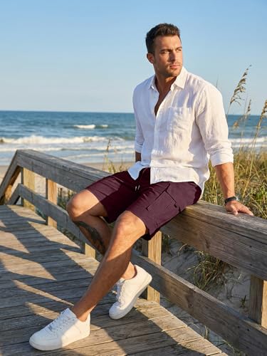 Image of JMIERR Men's Casual Stretch Cargo Shorts | Drawstring Elastic Waist, Multi Pockets, Summer Work Short, Classic