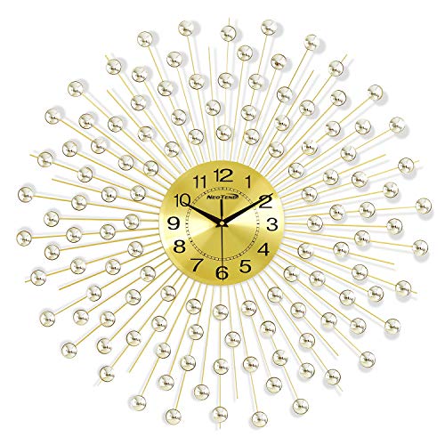 NEOTEND Modern Wall Clock Non Ticking Large Decorative Wall Clock for Bedroom 3D Silent Clock