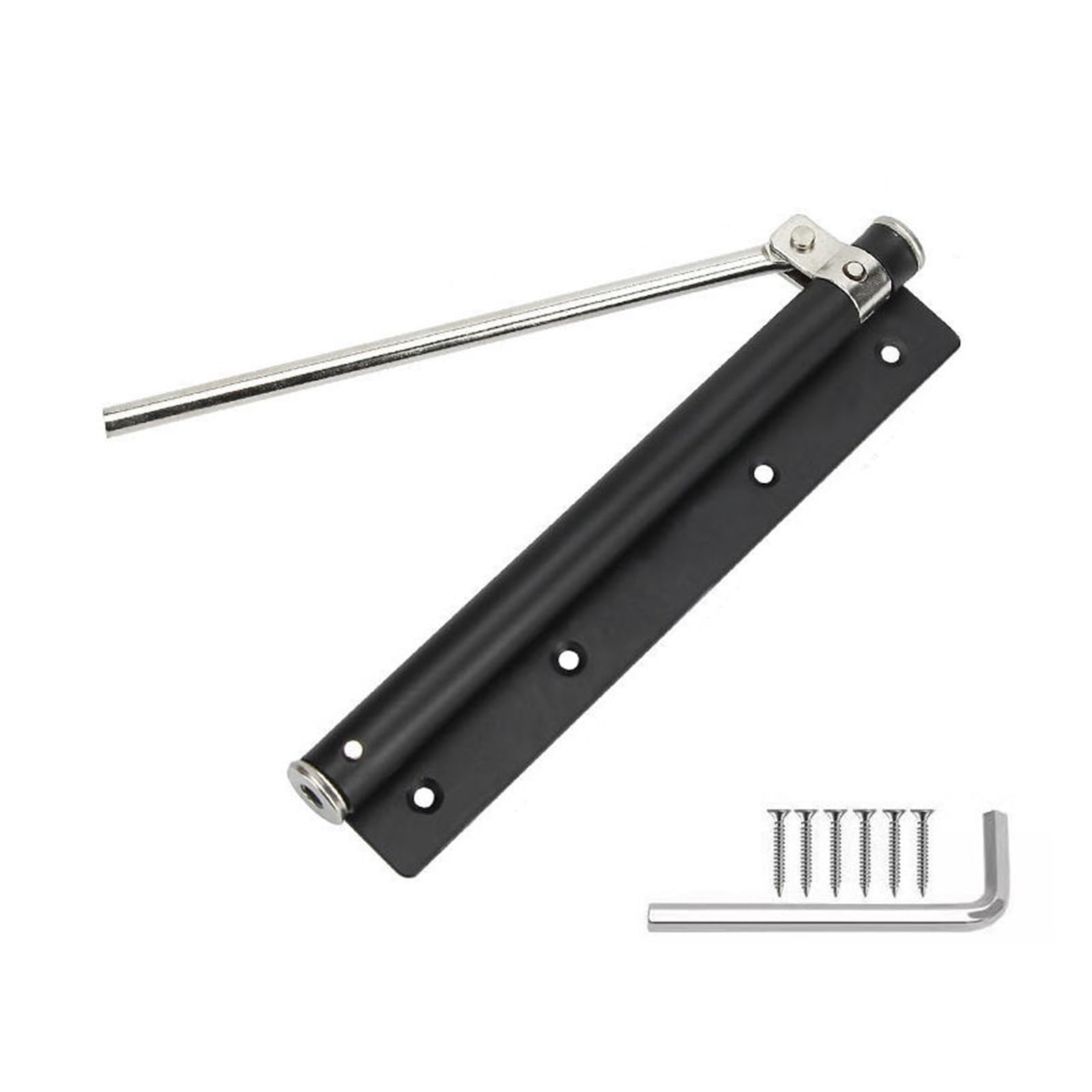 SWENEEN Adjustable Door Closers Surface Mounted Automatic Stainless Steel Spring Closing Door Closer Fire Rated Door Stopper Hardware Easy For Home Commercial Use (Black),Black
