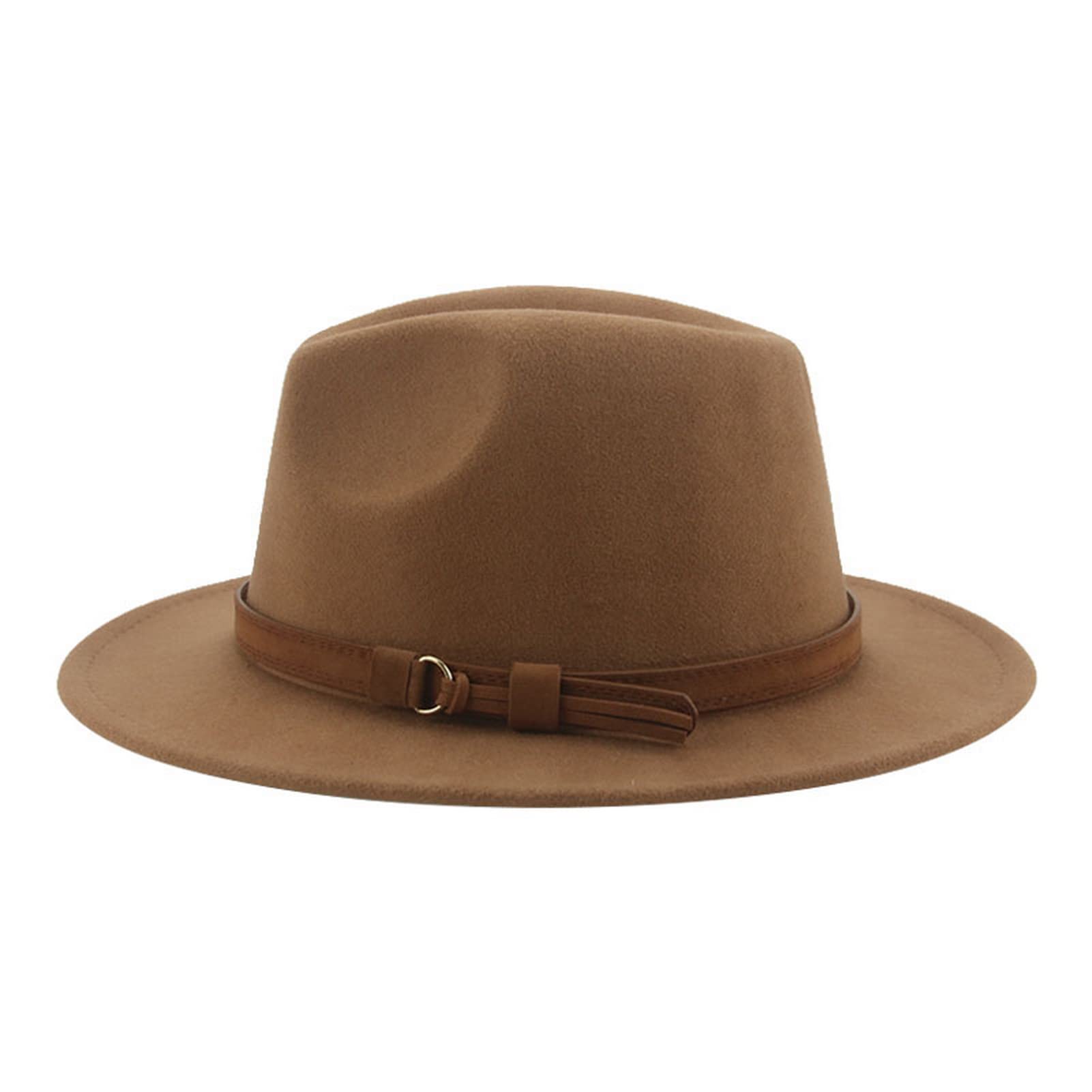 Faringoto Fedora Chapeau vintage en feutre de laine pour femme Unisexe Large bord