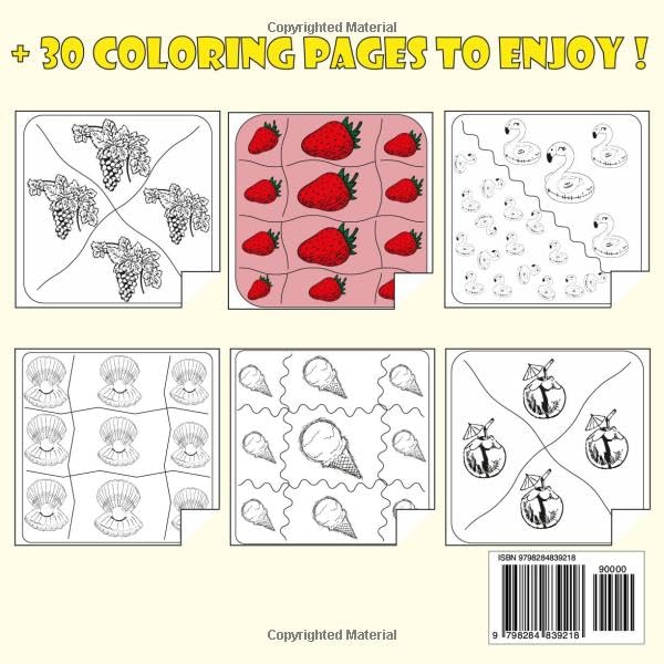 Summer Patterns Bold & Easy Coloring Book: Cozy & Cute Illustrations Of Purfect Collection Summer Patterns With Hygge Inspired Designs For Both Adults & Teens & Kids ( Bold And Easy ) . image 3