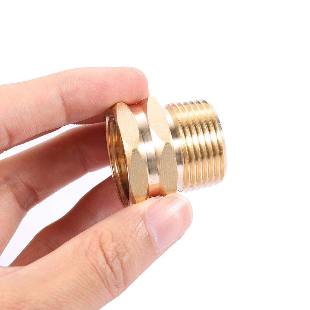 Tubo de latón para colocar el cabello, 3/4 NPT macho X 3/4 Hose Thread Female, jardín Hose Fitting to Pipe Fittings Connector Adapter 3 unidades con extra goma lavadora, 6 unidades (3/4NPT macho a 3/4