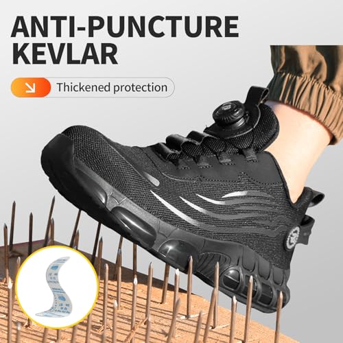Steel Toe Shoes for Men,Lightweight Work Shoes,Mens Indestructible Safety Boots,Puncture Proof Construction Steel Toe Sneaker.3