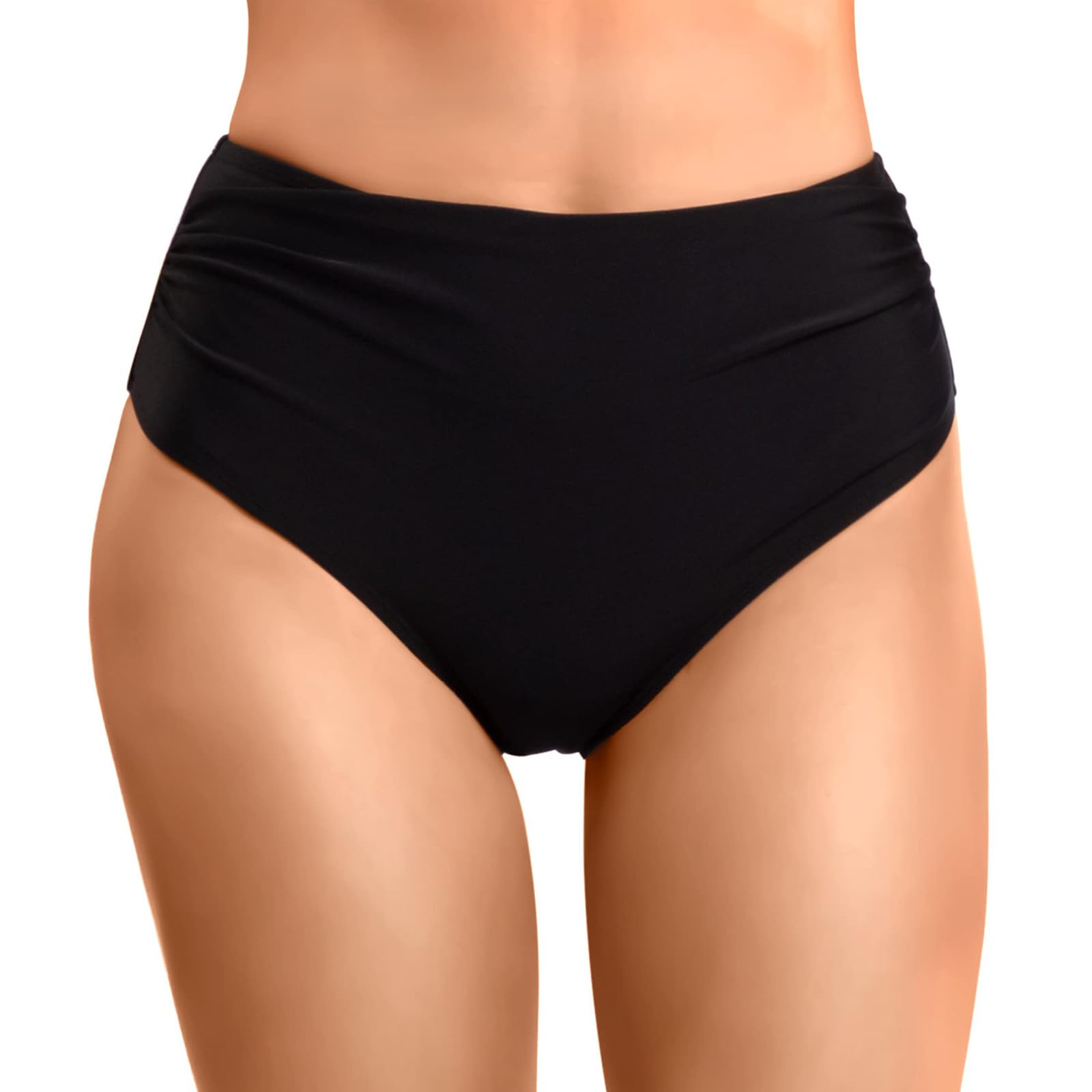 Genérico Parte de Abajo Traje de Baño Mujer Bragas de Bikini Lateral Fruncido Braguitas de Cintura Media para Mujeres Bikini Mujer Bragas de Bikini Talle Alto y Frunce Lateral