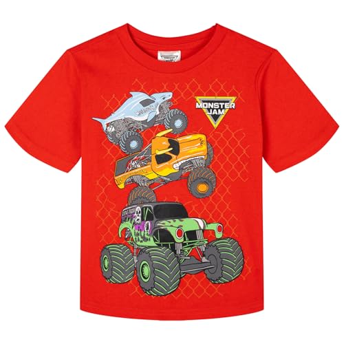Image of Monster Jam Boys' Athletic 2-Piece T-Shirt and Shorts Set Toddler to Big Kid