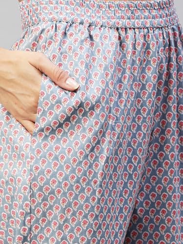 Image of ANNI DESIGNER Women Cotton Blend Kurta With Pant Pack Of 2