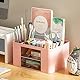 Marbrasse Schreibtisch Organizer mit Schubladen,Multifunktional Stiftehalter Schreibtisch mit 7 Fächer 2 Schubladen,Büro Organizer Zubehör(Rosa)