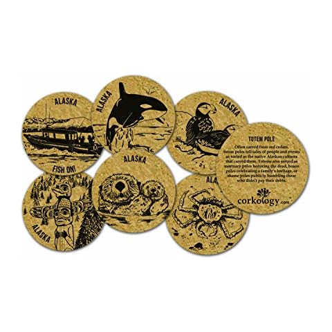 Corkology Alaska Whale Cork Coaster Set Cover