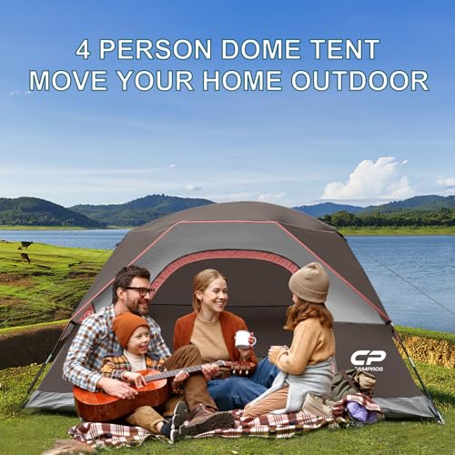 Image of CAMPROS CP Tents for Camping 2 /4 /6 Person, Waterproof Windproof Dome Tent