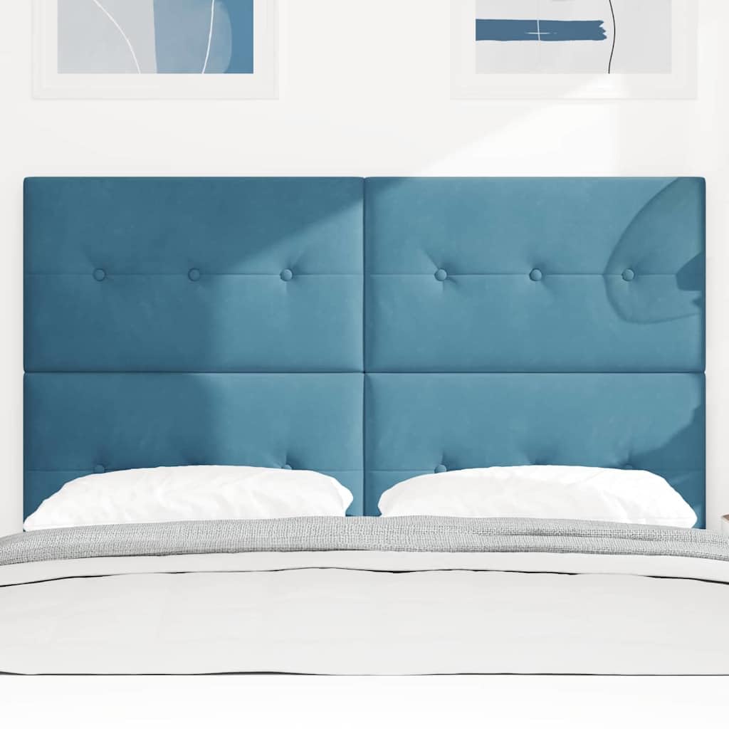 Testiera per Letto 160 cm in Velluto Blu Scuro Regolabile