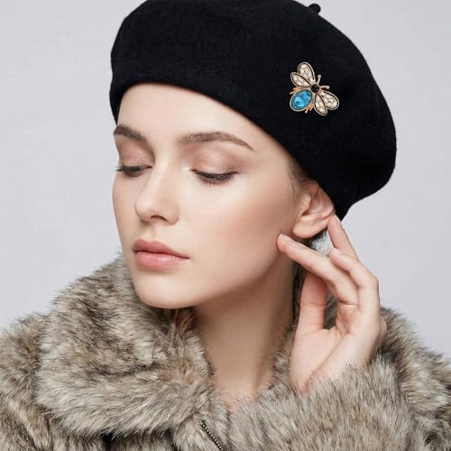 Image of Bee Brooch Pin, Honey Bee Rhinestone Pins Vintage Crystal Insect Themed Lapel Pins Stylish Accessories for Women Men Party Dating Daily